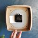 Vintage clock square silent wall clock "Mocha Spotlight"