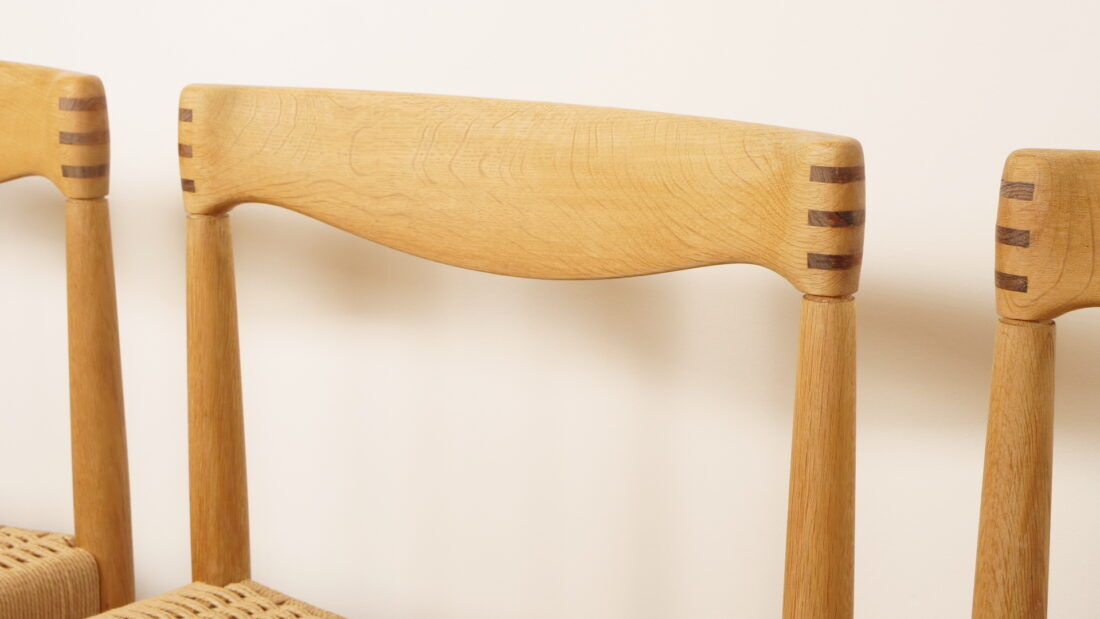 4 x dining chair | Bramin | H.W. Klein | Soaped oak | Restored