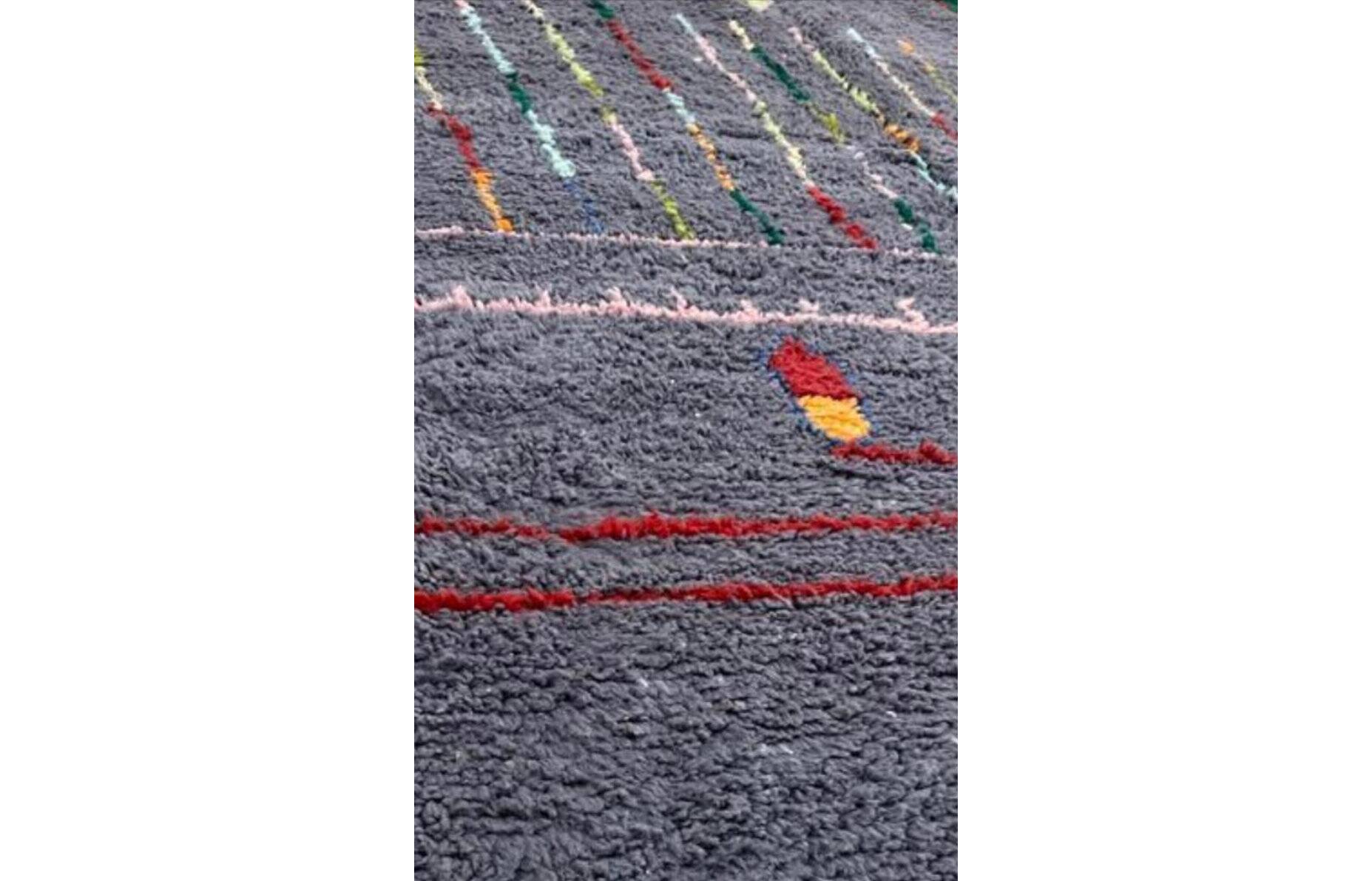 Tapis artisanal marocain laine naturelle 2.5x1.5 m