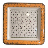 Large Square Plate Geneviève Lethu Mado Floral Decor 37x37cm