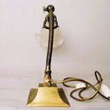 Art deco 1930s general electric brass goose neck table lamp
