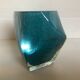 Blue and gold pentagon vase made of glass paste
