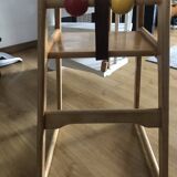 Gärsnäs high chair "robust" made of solid beech wood and leather.