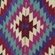 Turkish Kilim Yuruk Vintage 136x245 cm Geometric Pink Green Purple