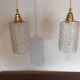 Set of two vintage bubble glass pendant lights