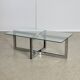 Sculpted Chrome Base Coffee Table with Glass Top