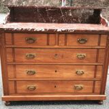 Chest of drawers light oak marble top