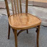 Set of 4 Viennese chairs Curved wood Restaurant Paris bistro Fischel 50s vintage Bentwood Ton st