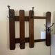 Vintage Wooden Wall Coat Rack with Mirror
