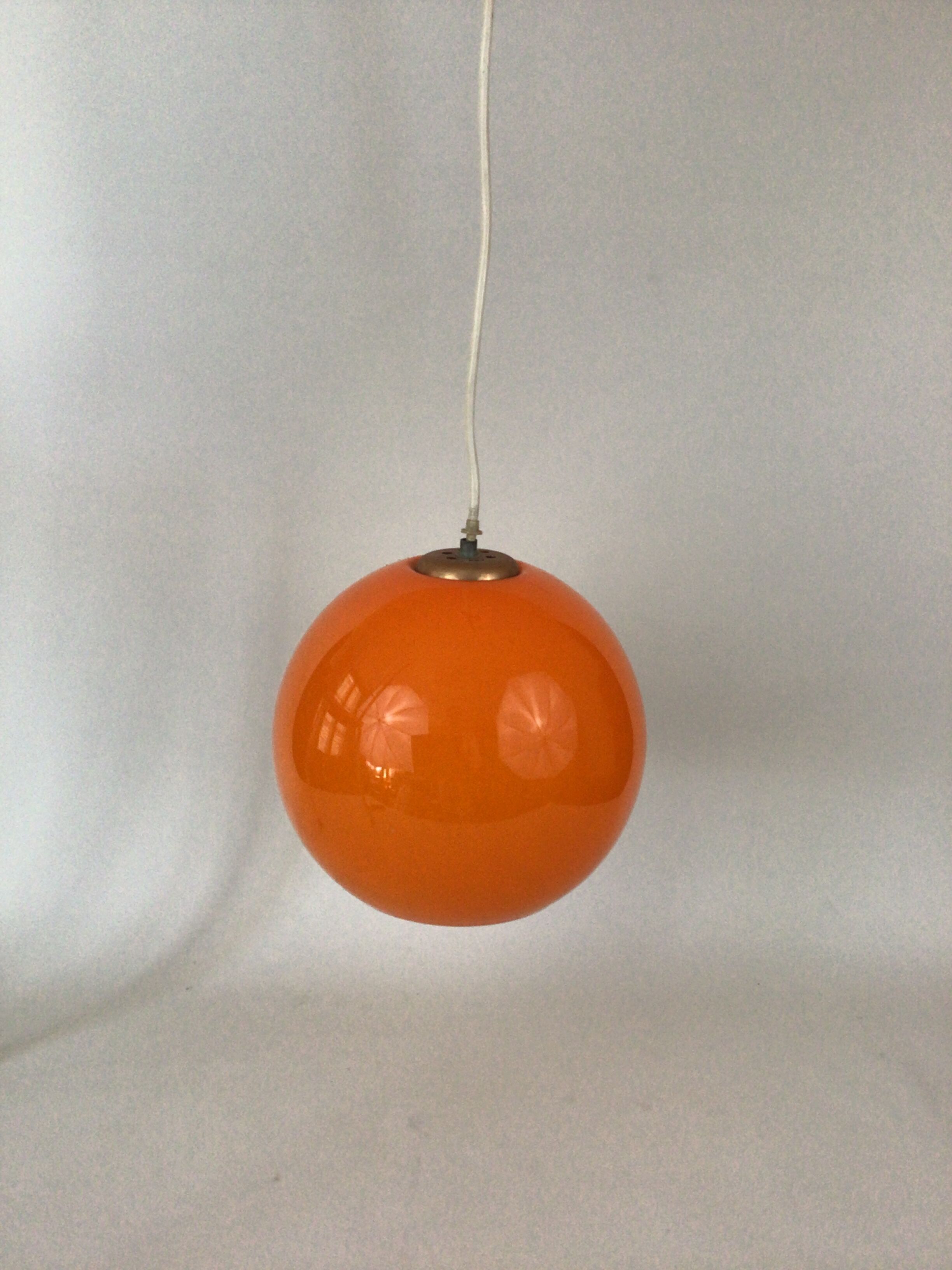Vintage 70s orange glass pendant lamp