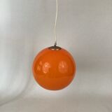 Vintage 70s orange glass pendant lamp