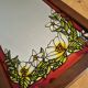 A pair of vintage stained glass style mirrors.