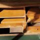 Secrétaire ancien à abattant en bois fruitier, fin XIXème s.
