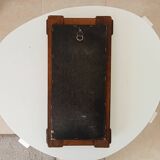 Miroir brutaliste vintage en chêne massif