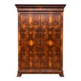 Armoire Louis-Philippe en ronce et loupe de noyer