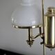 English Quinquet lamp in brass and opaline.