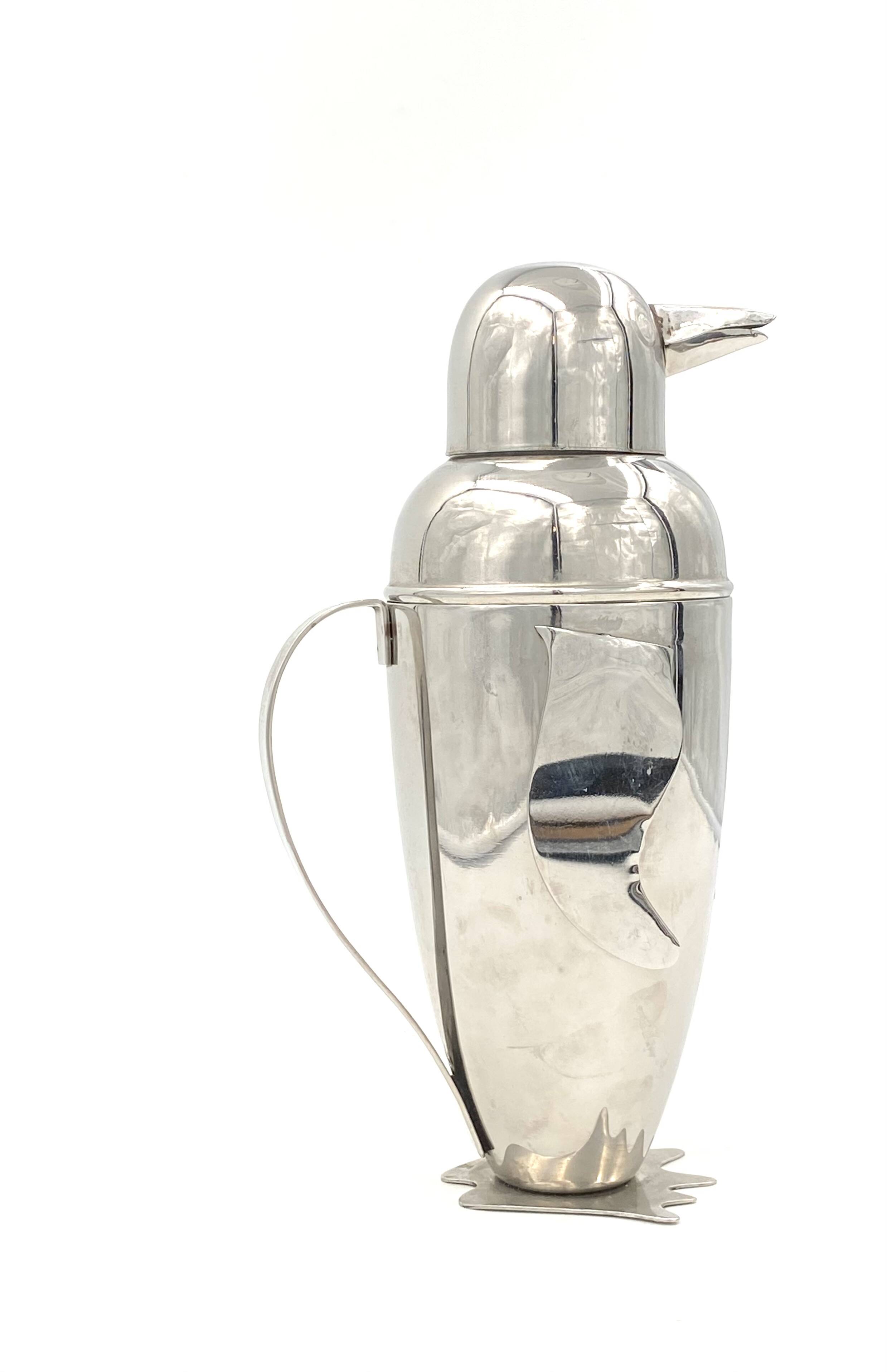 Penguin cocktail shaker, italy late xx century