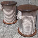 Pair of "bobbin" stools or end tables