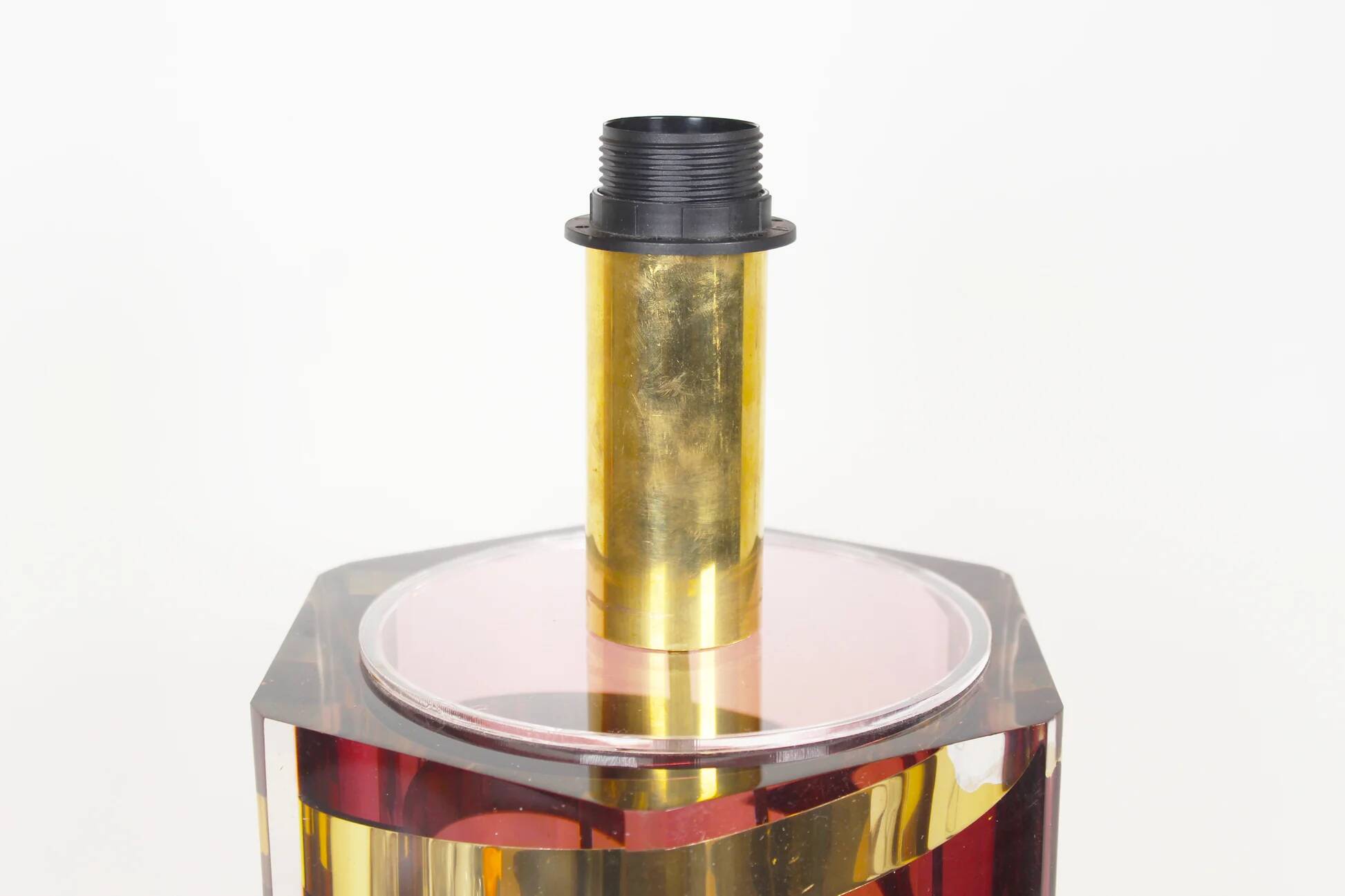 Large Italian lucite table lamp by Romeo Rega