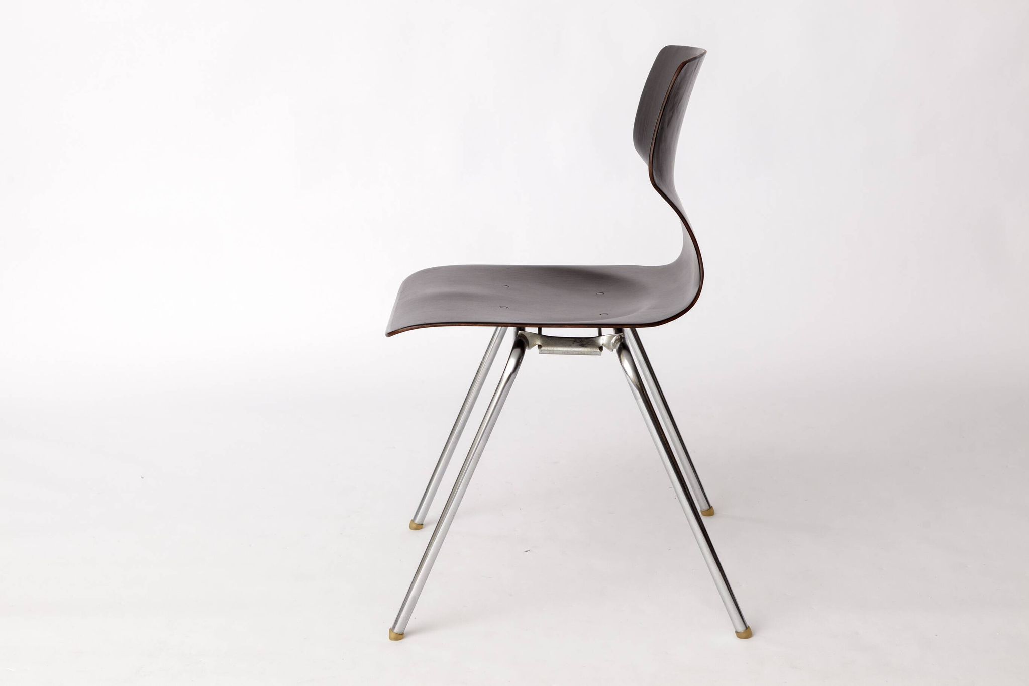 6 Flötotto Pagwood Chairs – German Design Classic, 1970s, Chrome & Plywood