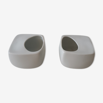 Lot de 2 cendriers en porcelaine