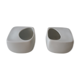 Set of 2 porcelain ashtrays
