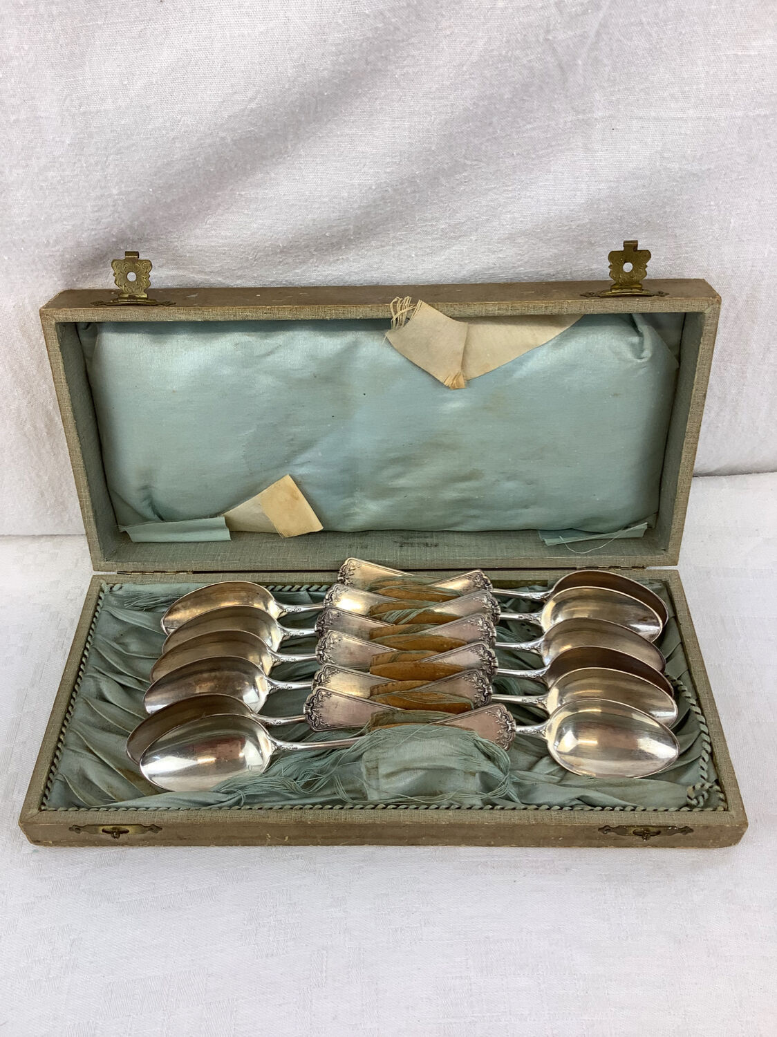 12 old spoons, Stark800 silver