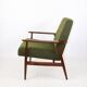 Armchair 'Lis', 1970s olive boucle, design by Henryk Lis - 2 pieces available