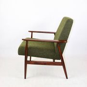 Armchair 'Lis', 1970s olive boucle, design by Henryk Lis - 2 pieces available