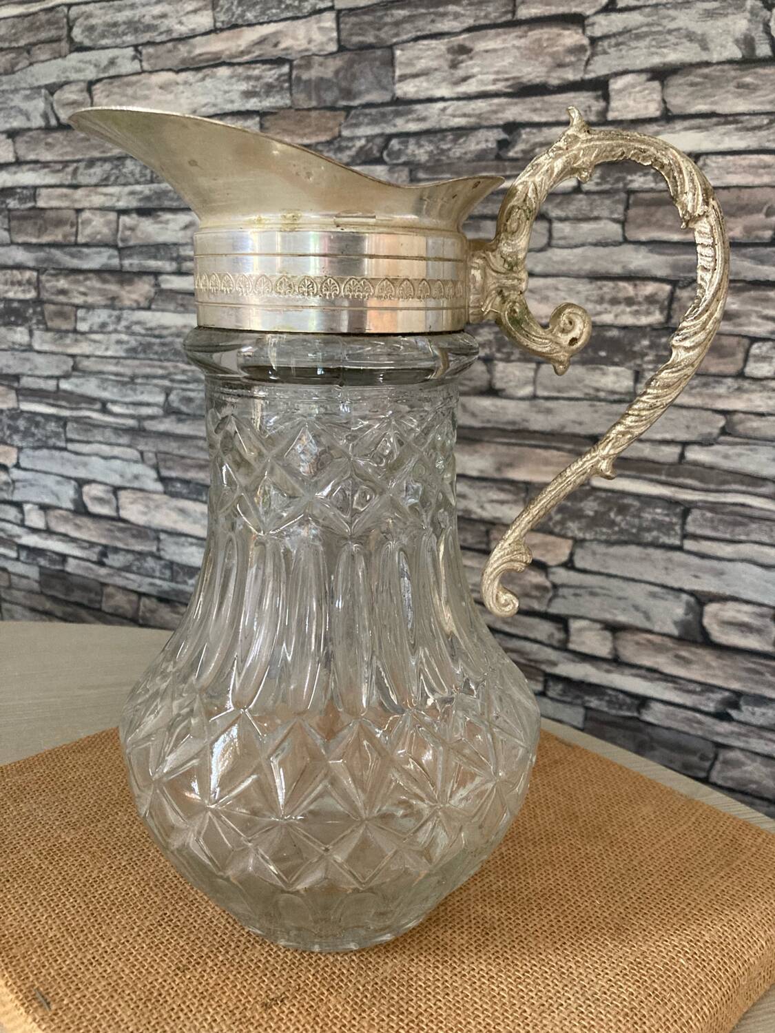 Old Eyguiere type wine carafe from the 1940s in Italy