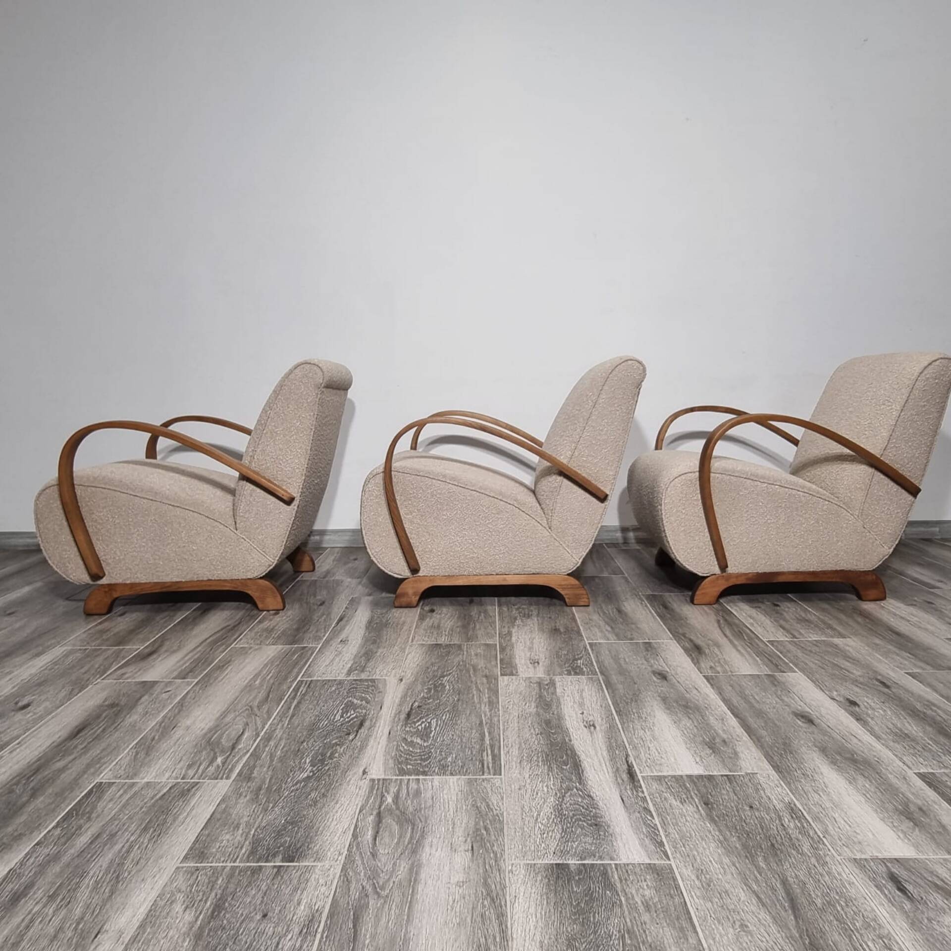 Armchairs from Jindrich Halabala, 1940s, Set of 3