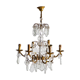 Chandelier cage with pendants and brass frame in Louis XV style