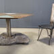 Hand crafted steel and stone dining set, 1970s