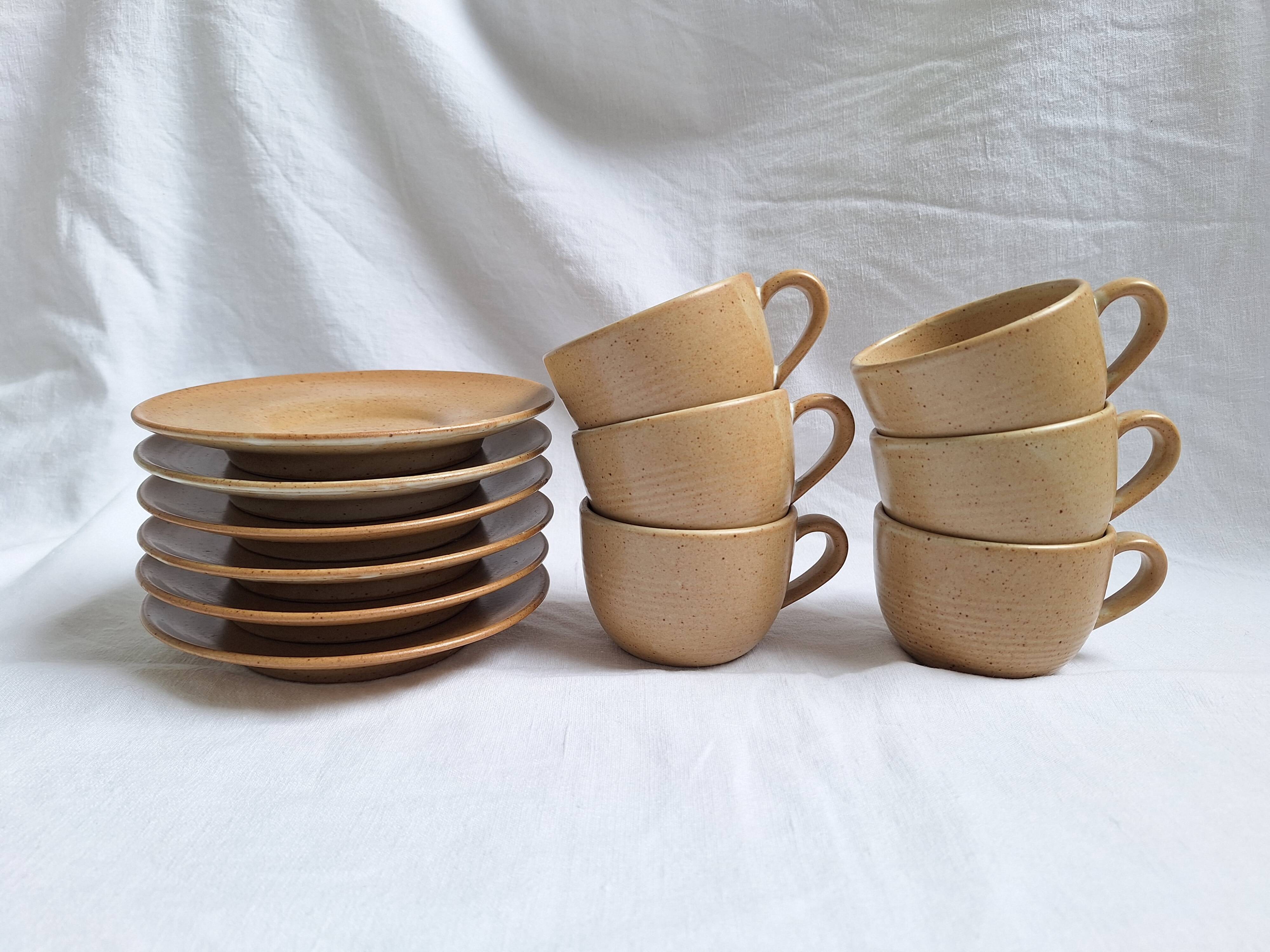 Vintage village stoneware mugs