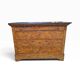 Restoration period commode in walnut burl and black marble – 19th century