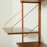 Danish vintage teak wall unit attributed to Preben Sorensen, 1960s