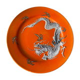 Ancienne assiette chinoise avec dragon porcelaine dragonware moriage 19 ème