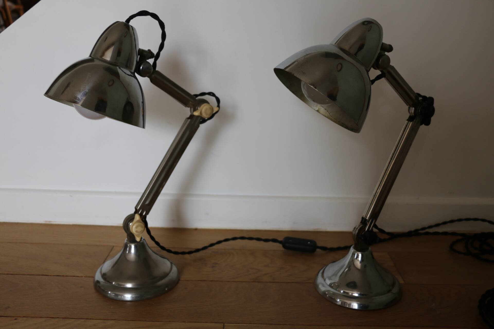 Pair of Super Chrome lamps 1930
