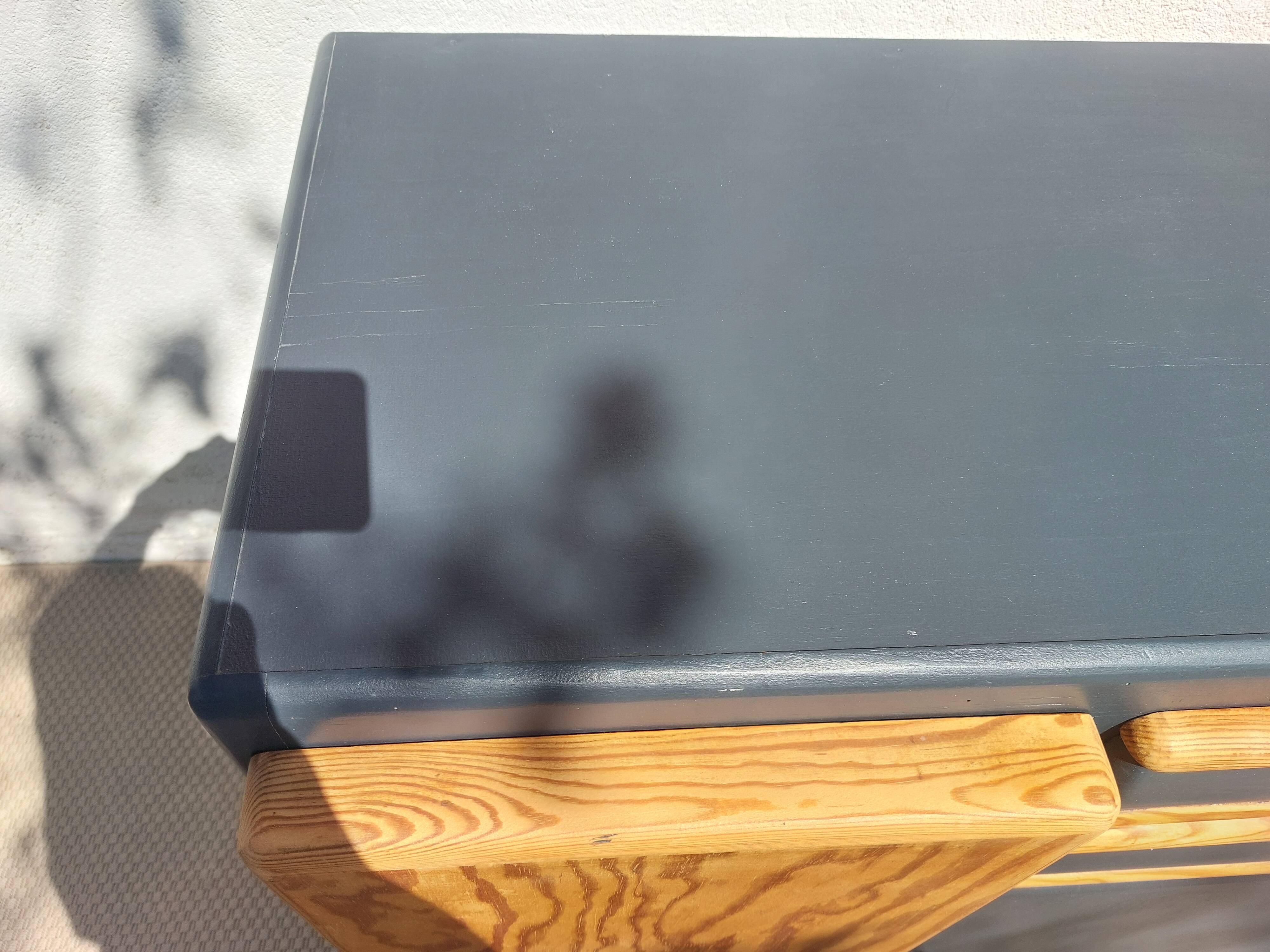 buffet Mado bois poncé et gris anthracite
