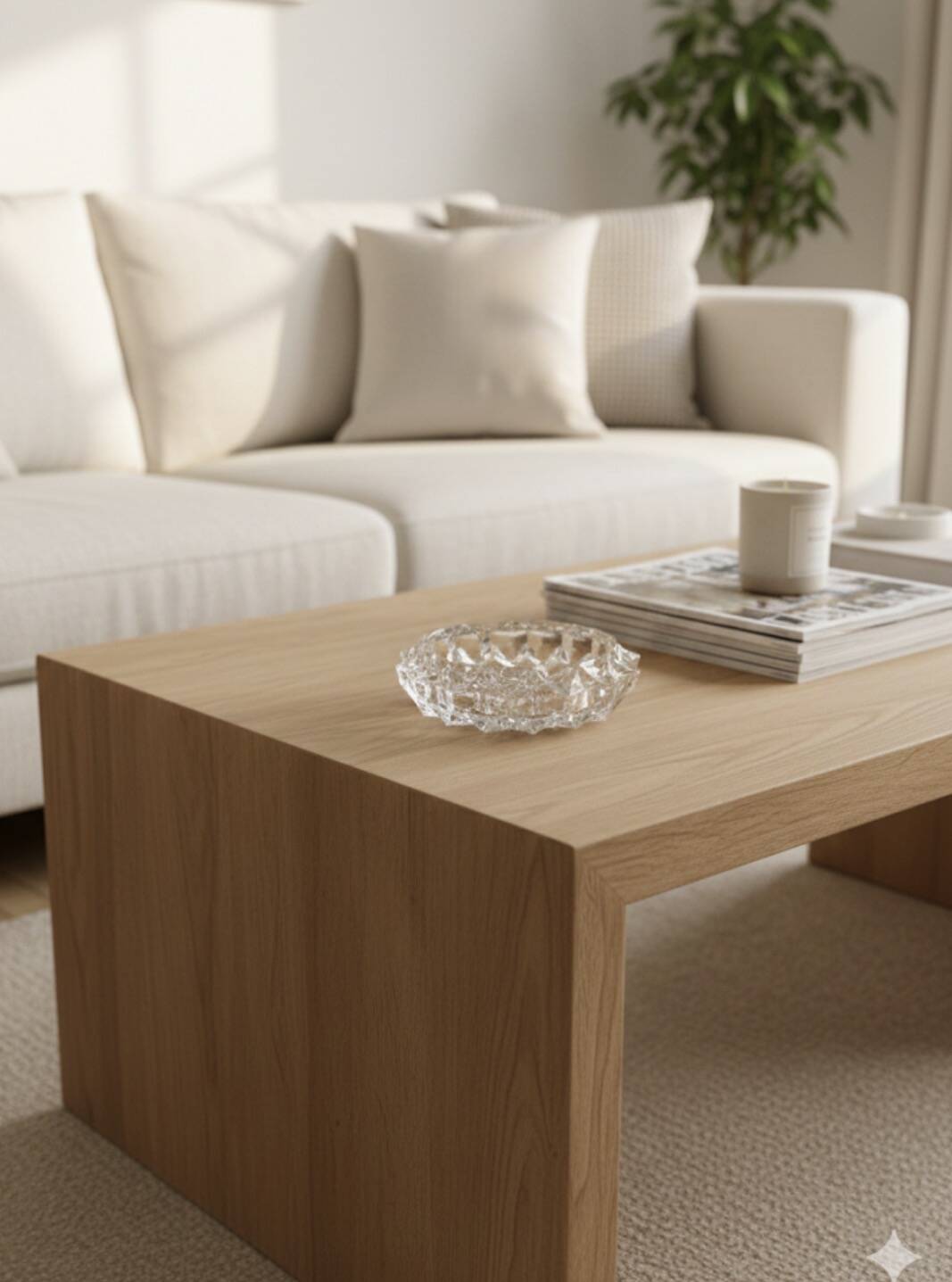 Large catch-all / Sun-shaped ashtray in pressed glass