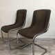 Paire chaises velours & chrome, 1970