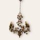 Italian Tole Ceramic Flower Chandelier, 1960s