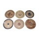 Set of 6 different flat plates