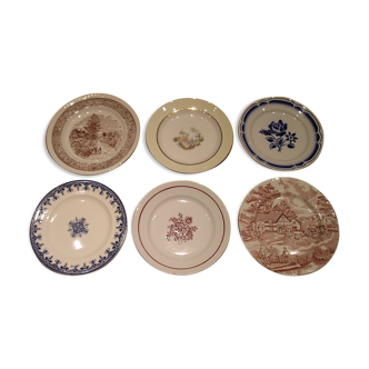 Set of 6 different flat plates