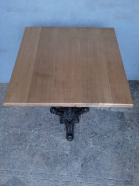 Bistro table(s) 60/60cm solid wood top pedestal table