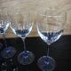4 Luminarc red wine glasses with blue stem Azur France