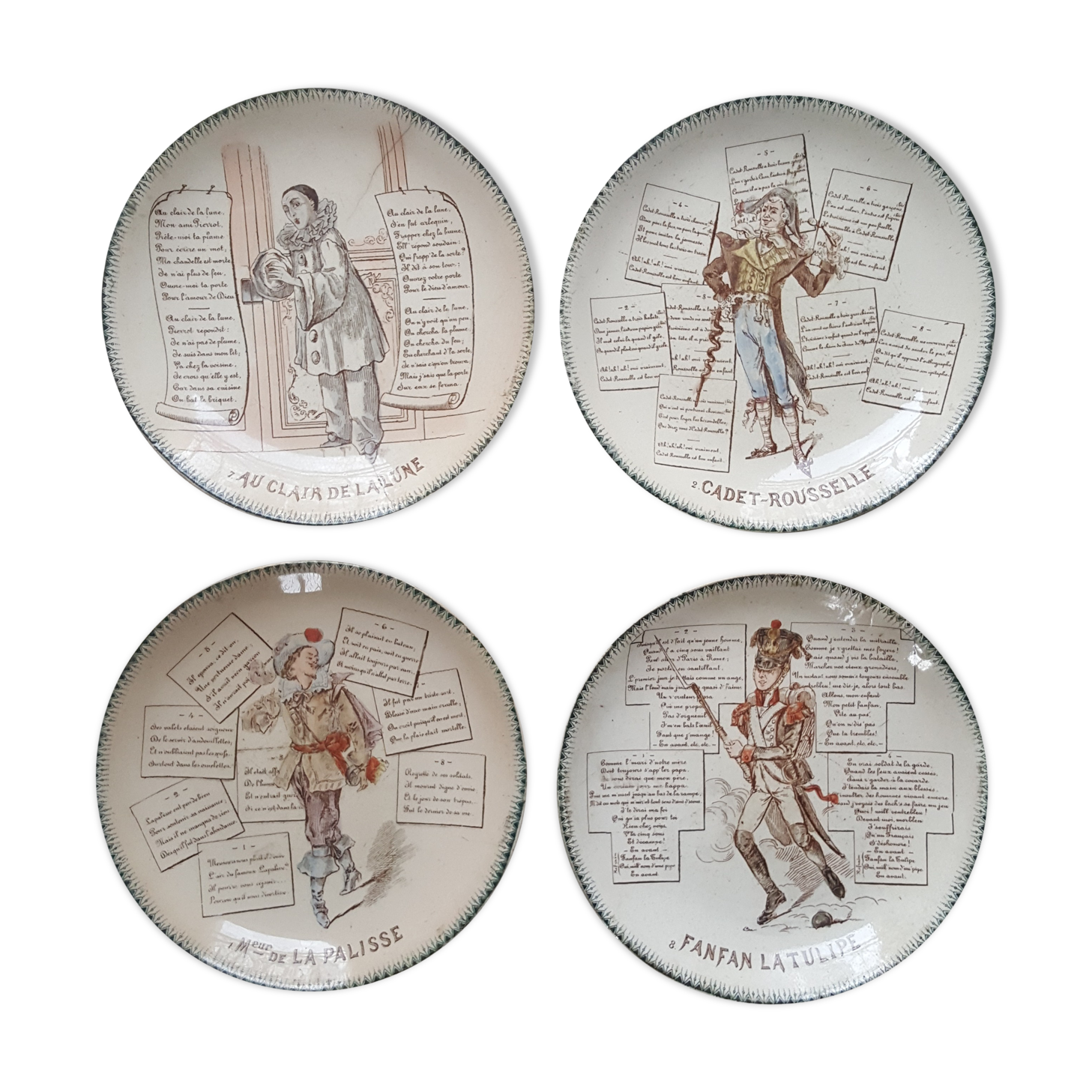 Lot of 4 plates talking children's songs Land of Iron HB and Co.