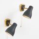 Jacques biny (designer) - pair of adjustable wall lights in brass & metal