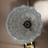 Vintage 1960s glass and brass chandelier from the 50s - 2 branches