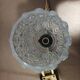 Vintage 1960s glass and brass chandelier from the 50s - 2 branches
